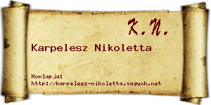 Karpelesz Nikoletta névjegykártya