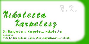 nikoletta karpelesz business card